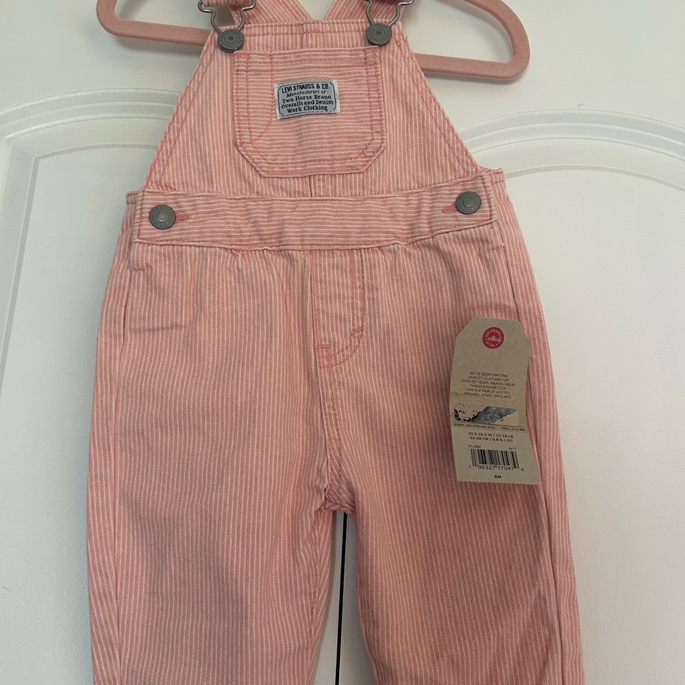 Levi's Pink Striped Kids Overalls